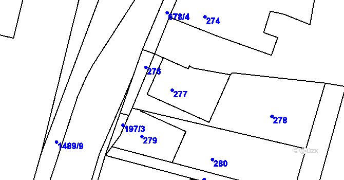Parcela st. 277 v KÚ Planá u Českých Budějovic, Katastrální mapa