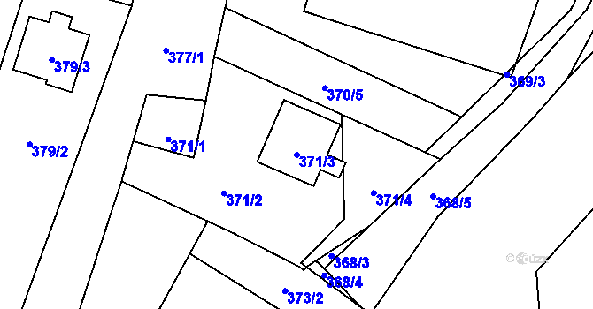 Parcela st. 371/3 v KÚ Planá u Českých Budějovic, Katastrální mapa
