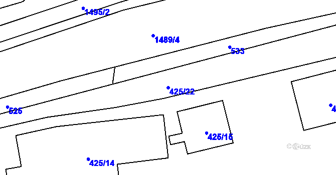 Parcela st. 425/22 v KÚ Planá u Českých Budějovic, Katastrální mapa