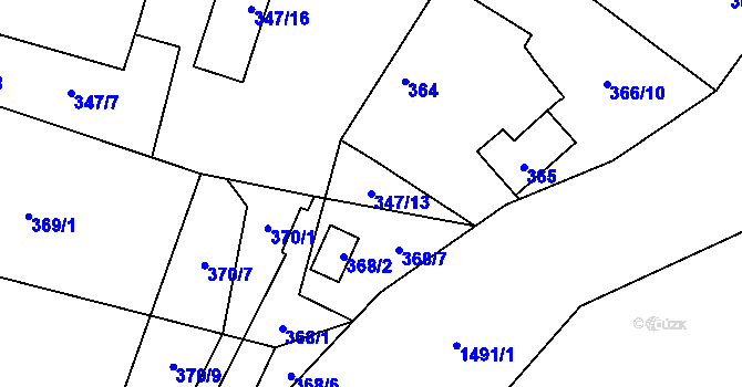 Parcela st. 347/13 v KÚ Planá u Českých Budějovic, Katastrální mapa