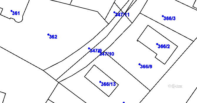 Parcela st. 347/10 v KÚ Planá u Českých Budějovic, Katastrální mapa