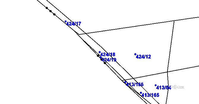 Parcela st. 424/18 v KÚ Planá u Českých Budějovic, Katastrální mapa