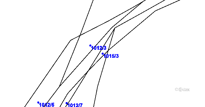 Parcela st. 1015/3 v KÚ Závraty, Katastrální mapa