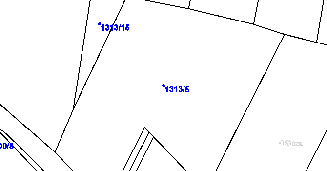 Parcela st. 1313/5 v KÚ Závraty, Katastrální mapa