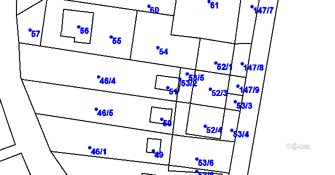 Parcela st. 51 v KÚ Bláhov, Katastrální mapa
