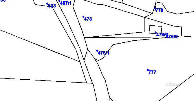 Parcela st. 476/1 v KÚ Homole u Panny, Katastrální mapa