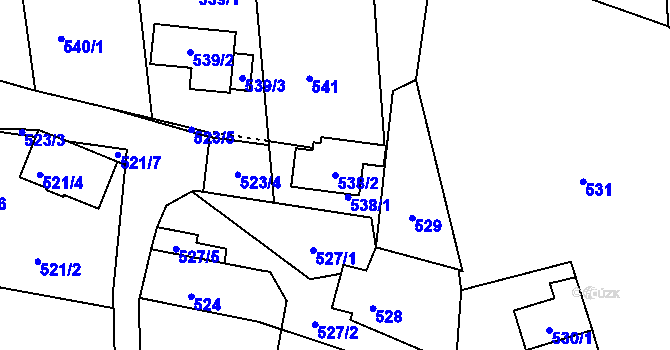 Parcela st. 538/2 v KÚ Homole u Panny, Katastrální mapa
