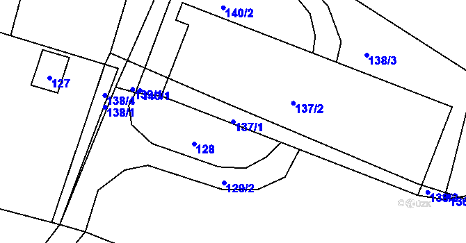 Parcela st. 137/1 v KÚ Lhota pod Pannou, Katastrální mapa