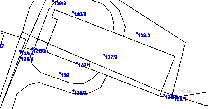 Parcela st. 137/2 v KÚ Lhota pod Pannou, Katastrální mapa