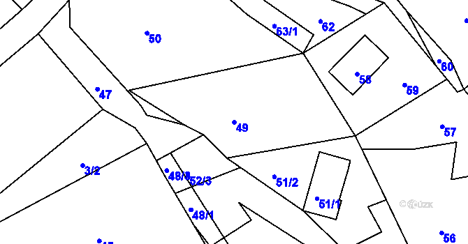 Parcela st. 49 v KÚ Babiny II, Katastrální mapa