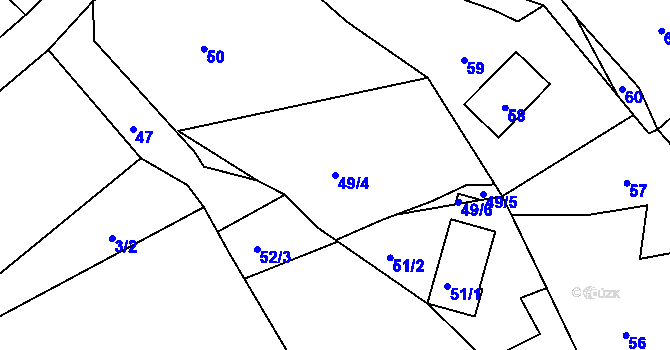 Parcela st. 49/4 v KÚ Babiny II, Katastrální mapa