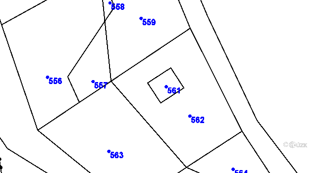 Parcela st. 561 v KÚ Suletice, Katastrální mapa