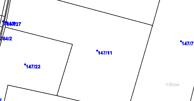 Parcela st. 147/11 v KÚ Honbice, Katastrální mapa
