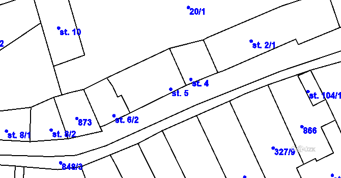 Parcela st. 5 v KÚ Honětice, Katastrální mapa
