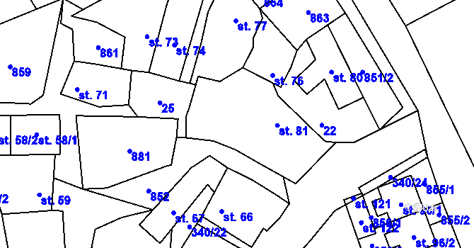Parcela st. 23 v KÚ Honětice, Katastrální mapa