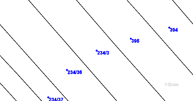 Parcela st. 234/3 v KÚ Honětice, Katastrální mapa