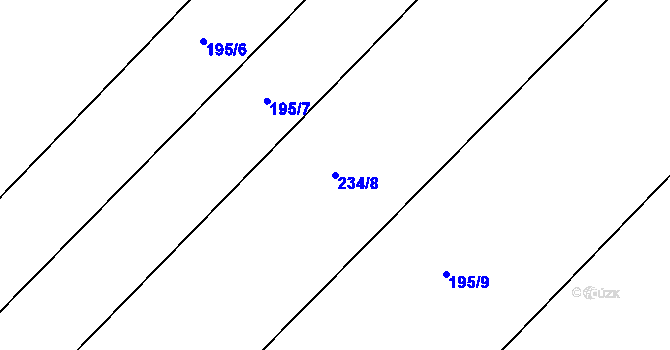 Parcela st. 234/8 v KÚ Honětice, Katastrální mapa