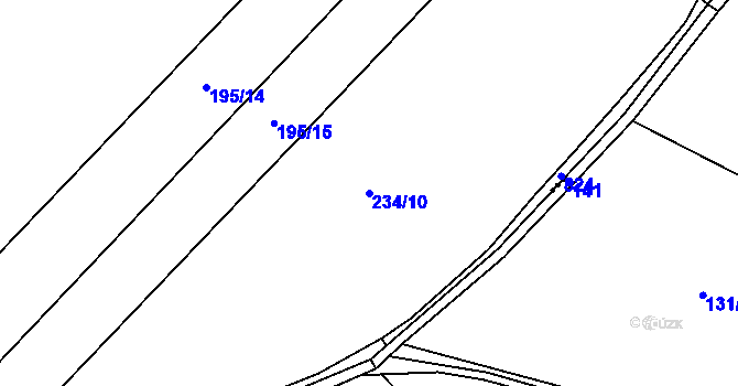Parcela st. 234/10 v KÚ Honětice, Katastrální mapa