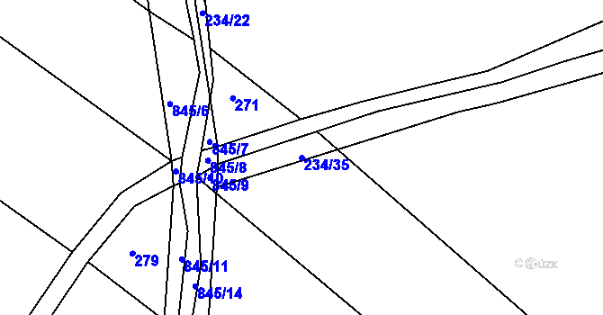 Parcela st. 234/35 v KÚ Honětice, Katastrální mapa