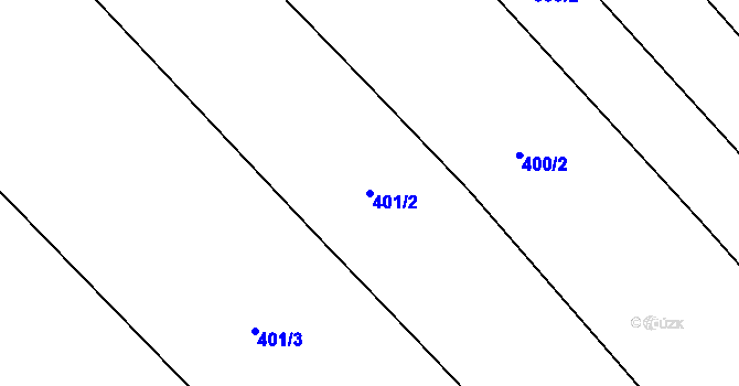 Parcela st. 401/2 v KÚ Honětice, Katastrální mapa