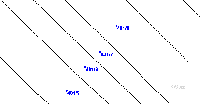 Parcela st. 401/7 v KÚ Honětice, Katastrální mapa