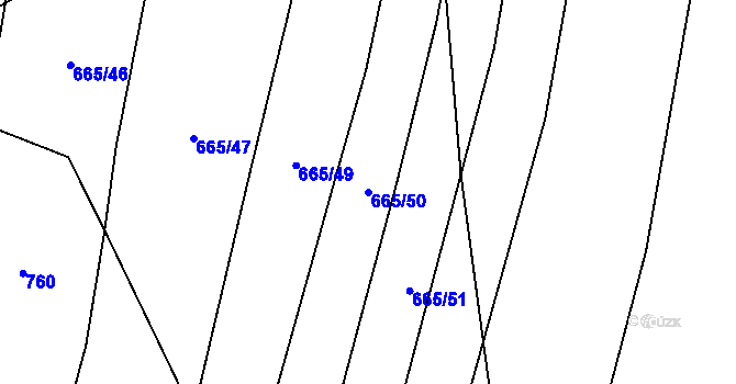 Parcela st. 665/50 v KÚ Honětice, Katastrální mapa