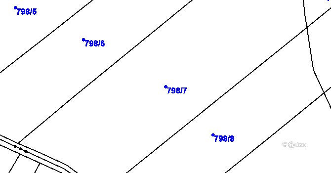 Parcela st. 798/7 v KÚ Honětice, Katastrální mapa