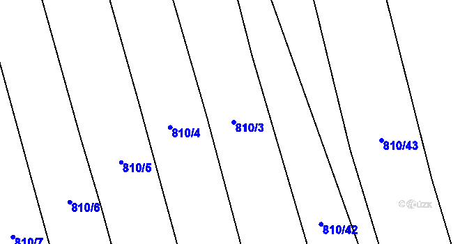 Parcela st. 810/3 v KÚ Honětice, Katastrální mapa