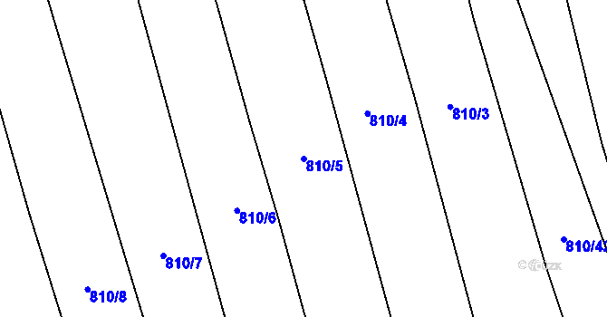 Parcela st. 810/5 v KÚ Honětice, Katastrální mapa