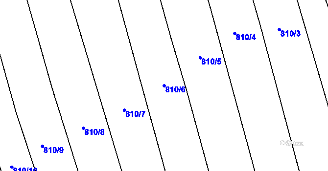 Parcela st. 810/6 v KÚ Honětice, Katastrální mapa
