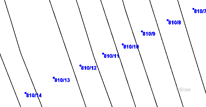 Parcela st. 810/11 v KÚ Honětice, Katastrální mapa