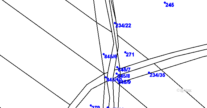 Parcela st. 845/6 v KÚ Honětice, Katastrální mapa
