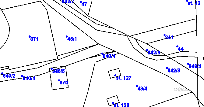 Parcela st. 840/4 v KÚ Honětice, Katastrální mapa