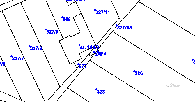Parcela st. 879 v KÚ Honětice, Katastrální mapa