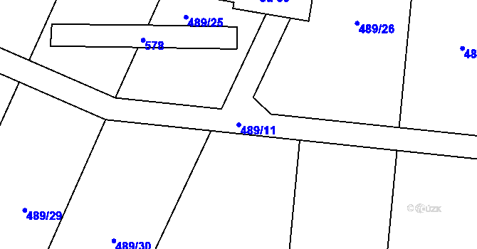 Parcela st. 489/11 v KÚ Hradišťany, Katastrální mapa