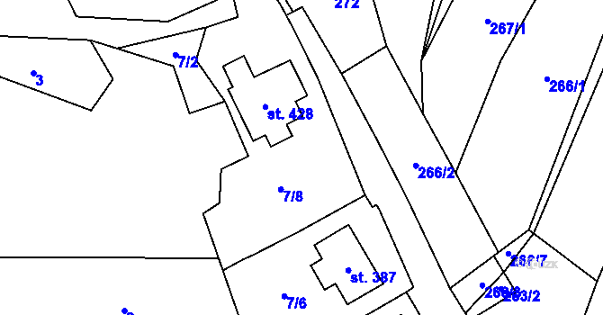 Parcela st. 2718/4 v KÚ Hora Svaté Kateřiny, Katastrální mapa