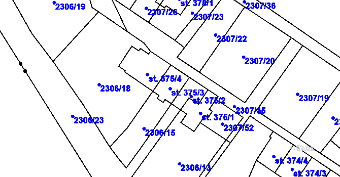 Parcela st. 375/3 v KÚ Hora Svaté Kateřiny, Katastrální mapa