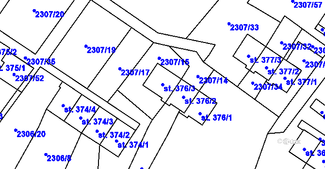 Parcela st. 376/3 v KÚ Hora Svaté Kateřiny, Katastrální mapa