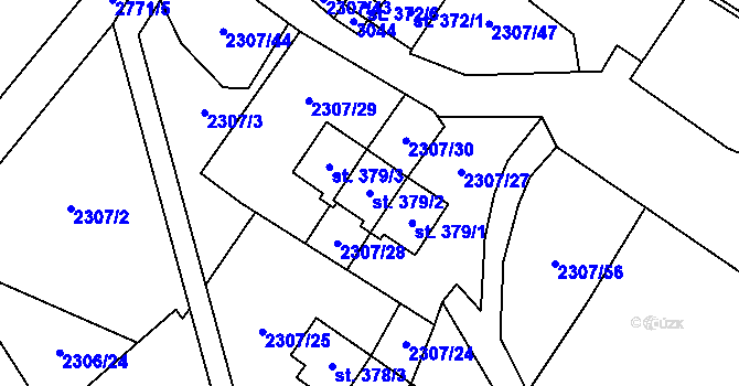 Parcela st. 379/2 v KÚ Hora Svaté Kateřiny, Katastrální mapa