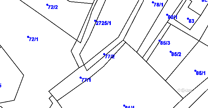 Parcela st. 77/2 v KÚ Hora Svaté Kateřiny, Katastrální mapa