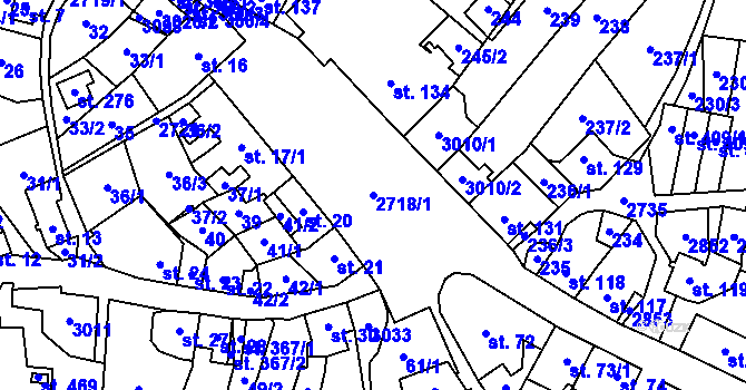 Parcela st. 2718/1 v KÚ Hora Svaté Kateřiny, Katastrální mapa