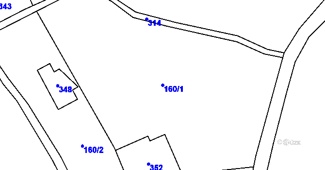 Parcela st. 160/1 v KÚ Malý Háj, Katastrální mapa