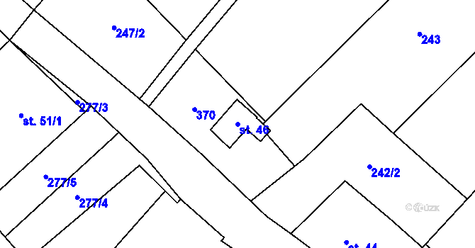 Parcela st. 46 v KÚ Rudolice v Horách, Katastrální mapa