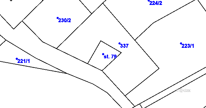Parcela st. 79 v KÚ Rudolice v Horách, Katastrální mapa