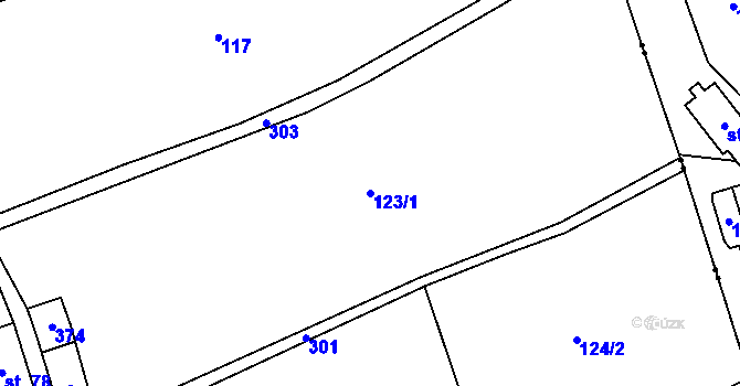 Parcela st. 123/1 v KÚ Rudolice v Horách, Katastrální mapa