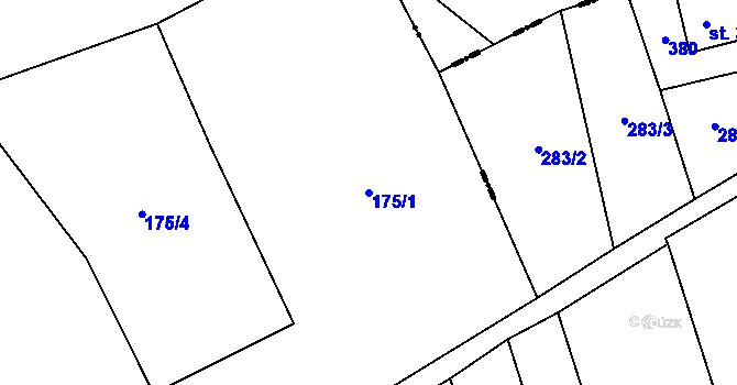 Parcela st. 175/1 v KÚ Rudolice v Horách, Katastrální mapa
