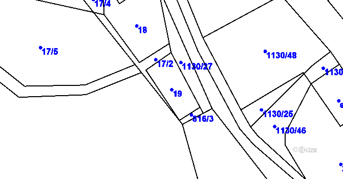 Parcela st. 19 v KÚ Nová Ves u Křimova, Katastrální mapa