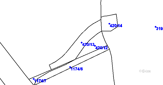 Parcela st. 420/13 v KÚ Nová Ves u Křimova, Katastrální mapa