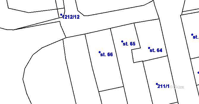 Parcela st. 66 v KÚ Hora Svatého Šebestiána, Katastrální mapa