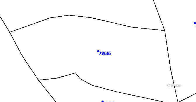 Parcela st. 726/5 v KÚ Hora Svatého Šebestiána, Katastrální mapa
